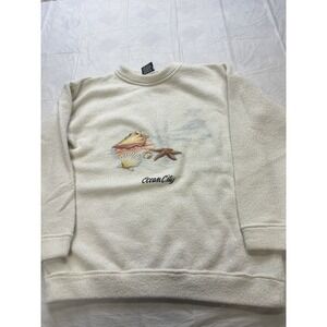 Vintage Ocean City Maryland Sweatshirt Mens Sz Medium Made In USA Terry Cloth